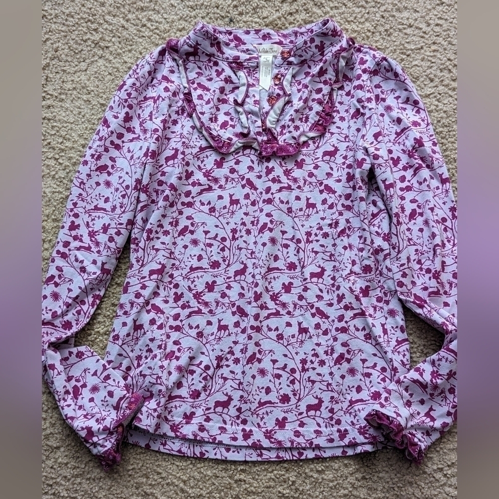 Matilda Jane Woodland Long Sleeve Ruffle Neck Top Size Girls 8